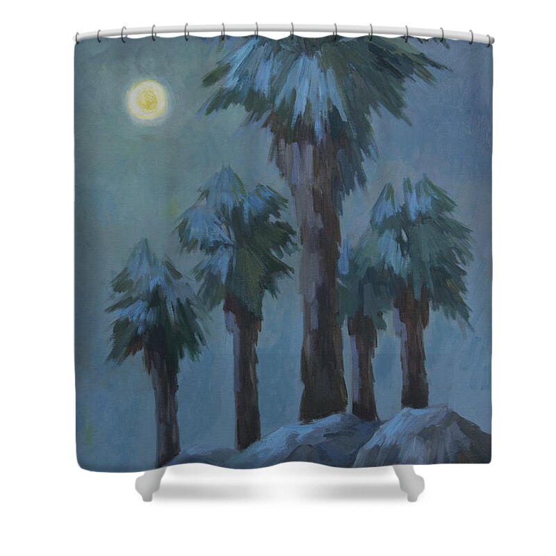 Moonrise Shower Curtain featuring the painting Moonrise 2 by Diane McClary
