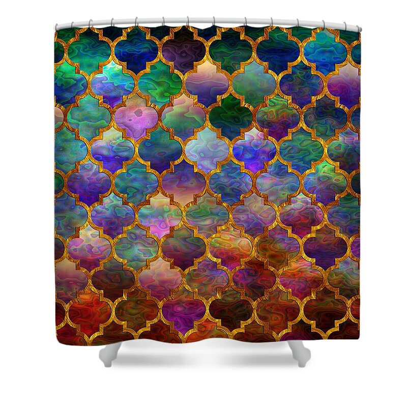 Moorish Shower Curtain featuring the digital art Moorish mosaic by Lilia D
