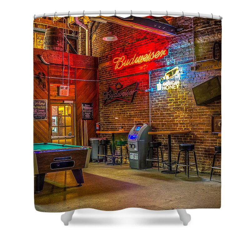 Alcohol Shower Curtain featuring the photograph Moosehead Saloon by Rob Sellers