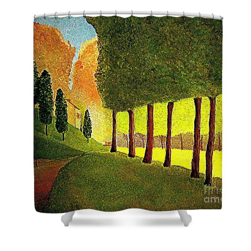 Bill Shower Curtain featuring the painting Chambord Morning by bill o'connor by Bill OConnor