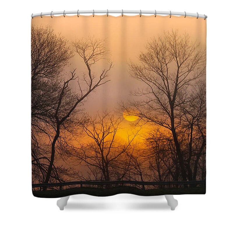 Sunrise Shower Curtain featuring the photograph Morning Fog by Roger Becker