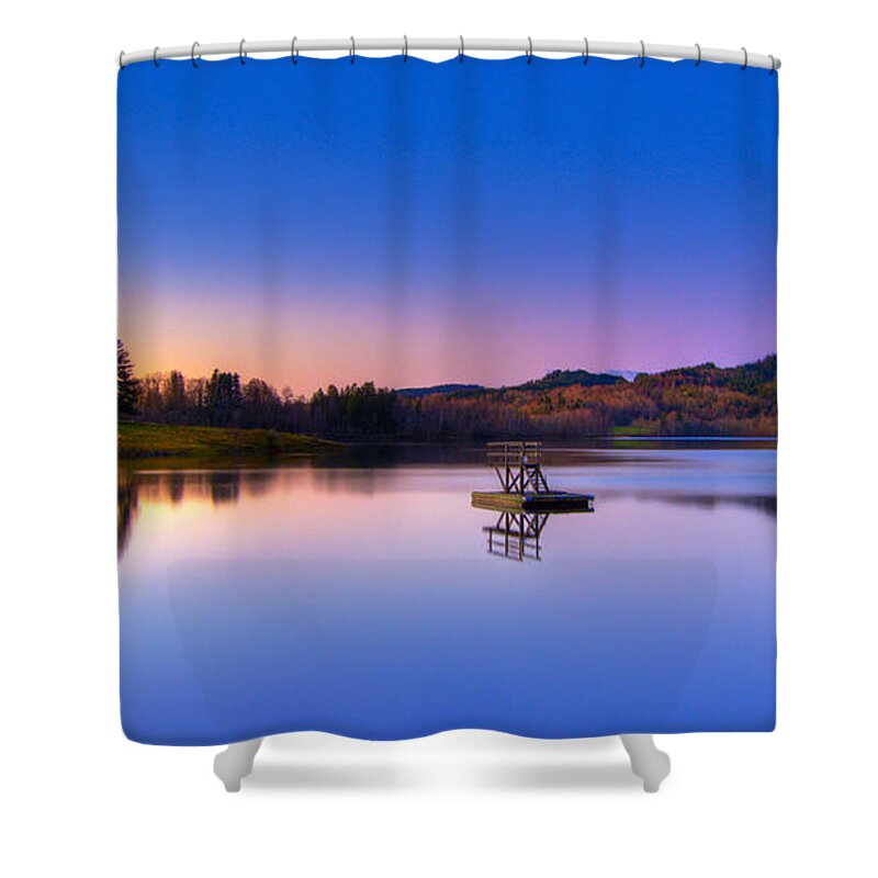 Blue Morning Glory Shower Curtains