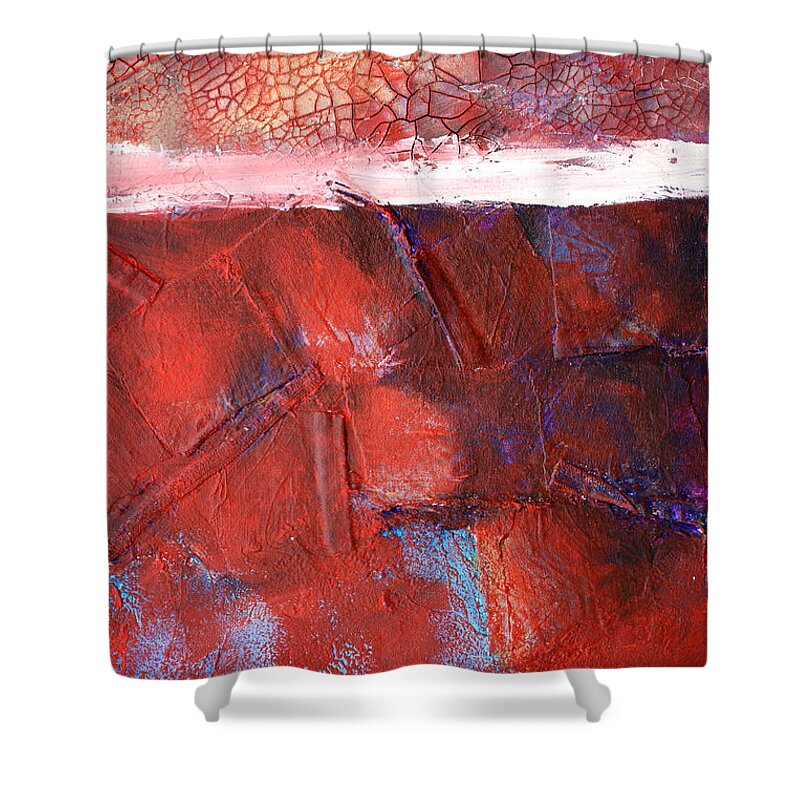 Mixed Media Shower Curtain featuring the mixed media Morning Grit by Nancy Merkle