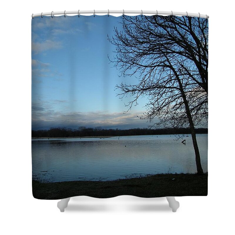 Blue Shower Curtain featuring the photograph Morning Mood by Lori Frisch