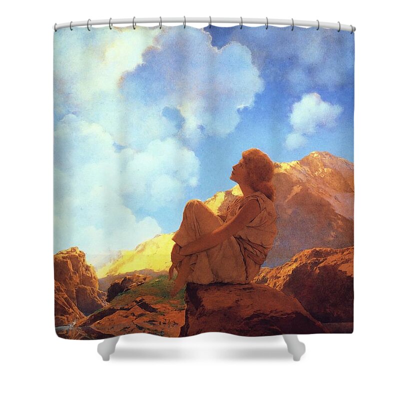 Maxfield Parrish Shower Curtain featuring the painting Morning Spring by Maxfield Parrish