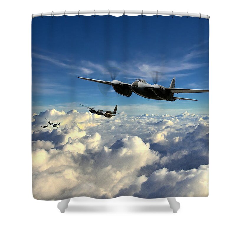 Mosquito Shower Curtain featuring the digital art Mosquito Force by Airpower Art