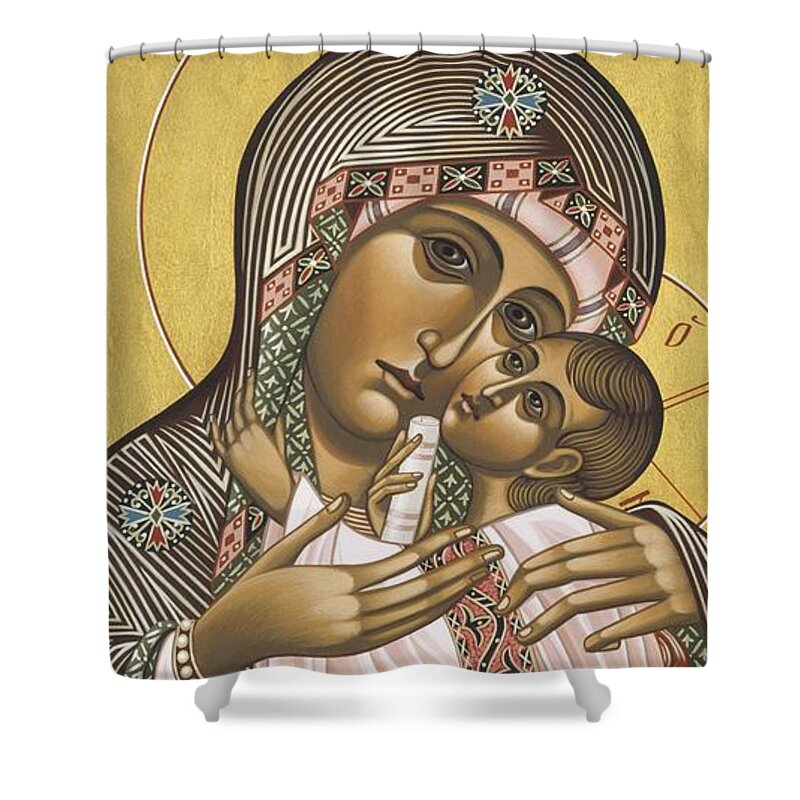 Mother Of God Shower Curtain featuring the painting Mother of Fairest Love 053 by William Hart McNichols