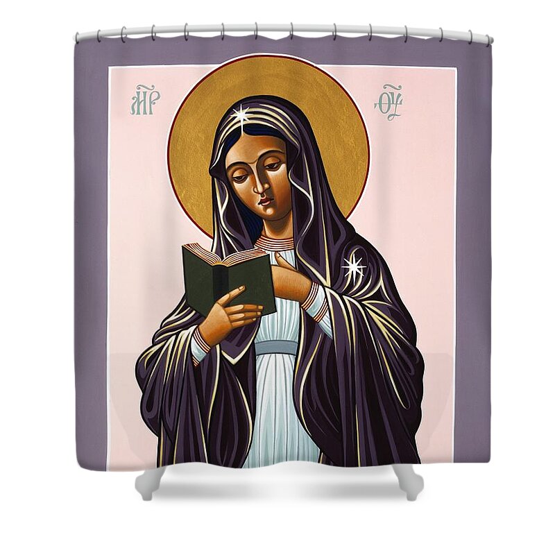 Mother Of The Incarnate Word Shower Curtain featuring the painting Mother of the Incarnate Word 071 by William Hart McNichols