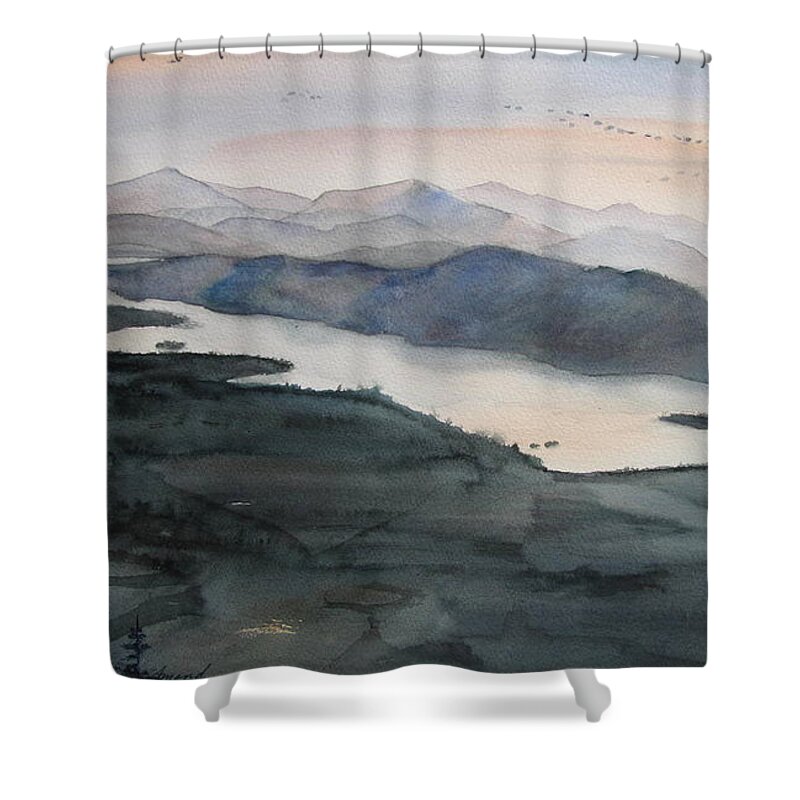 Mount Philo Vermont Shower Curtain featuring the painting Mount Philo Summer by Amanda Amend