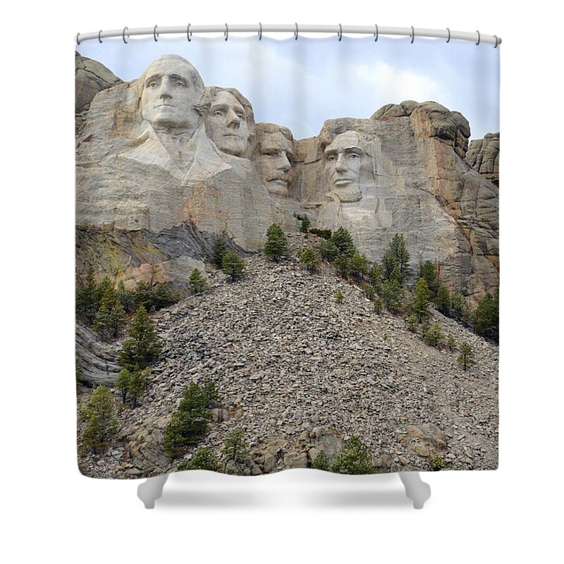 Mount Rushmore Shower Curtain featuring the photograph Mount Rushmore In South Dakota by Clarice Lakota
