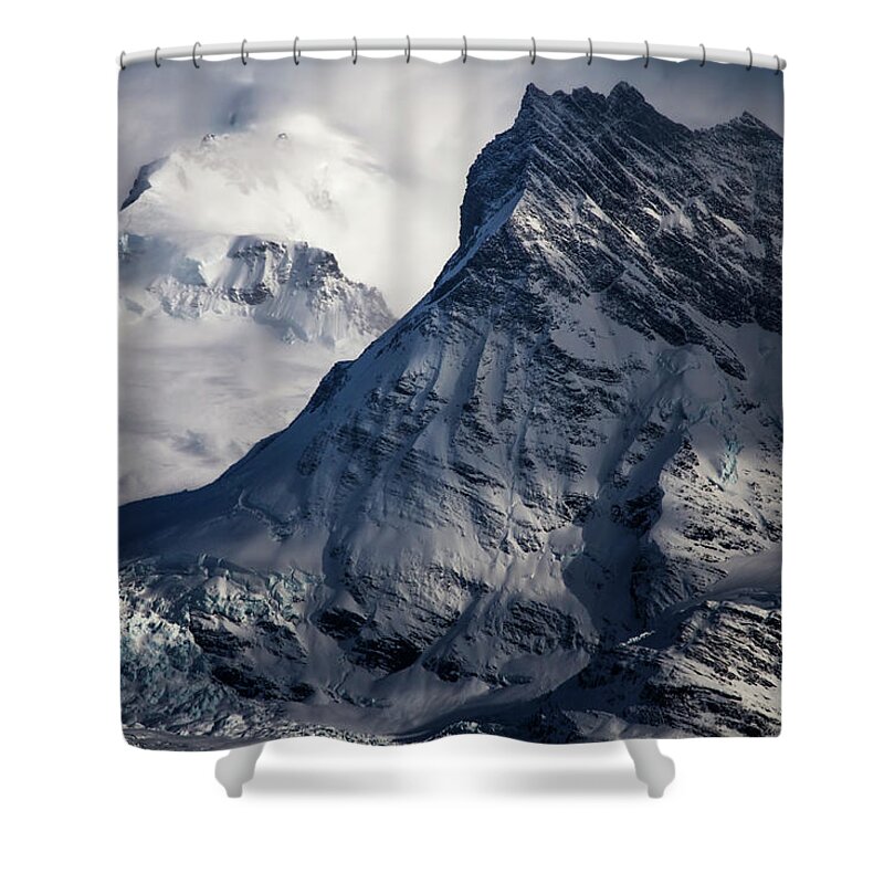 Tranquility Shower Curtain featuring the photograph Mountain Above Perito Moreno by Jimmy Mcintyre
