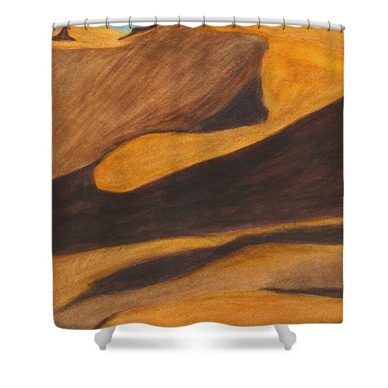 Mountain Shower Curtain featuring the painting Mountain Abstract by Phyllis Brady