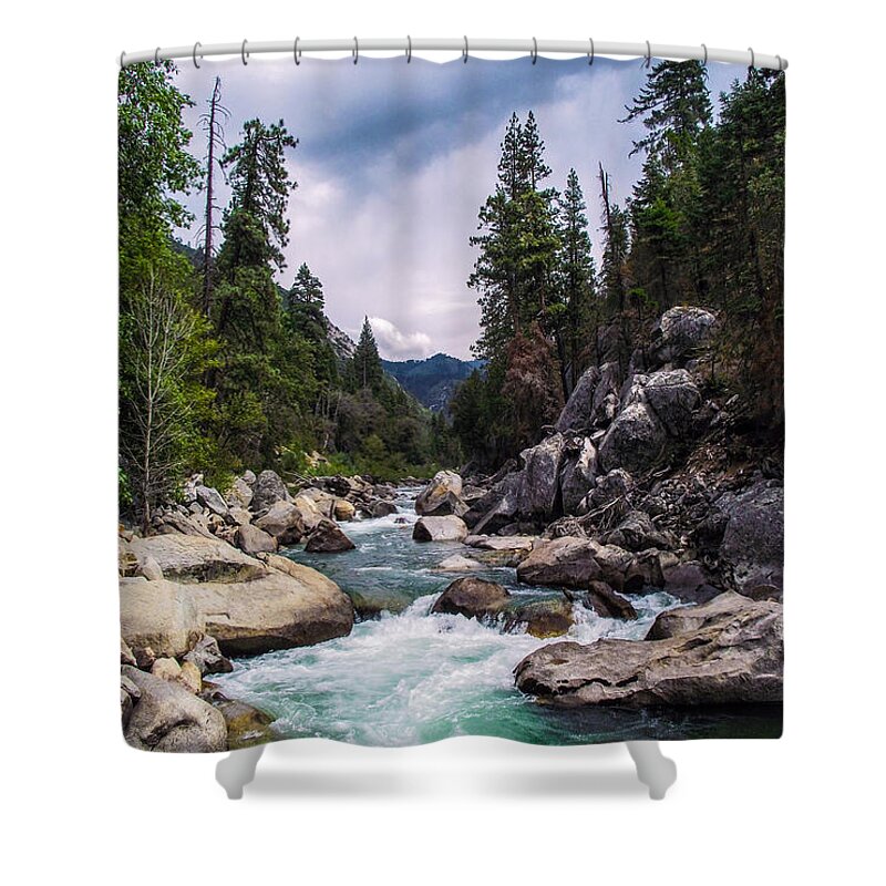 Tranquil Mountain Emerald River Shower Curtain featuring the photograph Mountain Emerald River Photography Print by Jerry Cowart