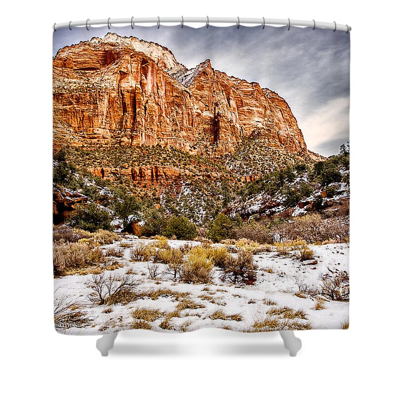 Landscape Shower Curtain featuring the photograph Mountain in Winter by Christopher Holmes