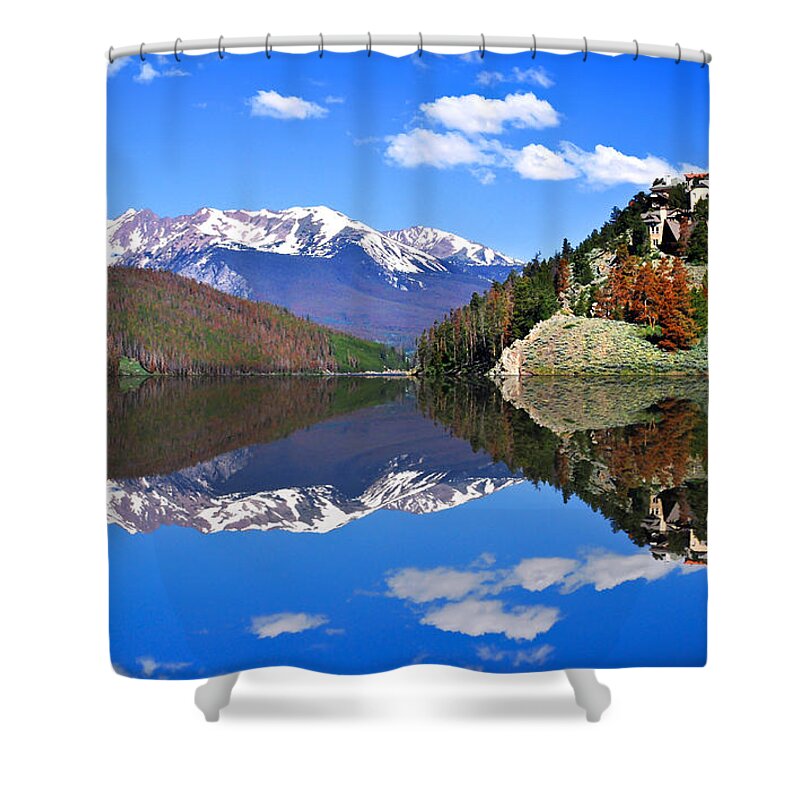 America Shower Curtain featuring the photograph Mountain Reflections by Gregory Ballos