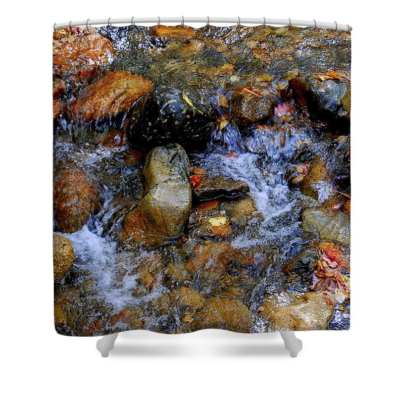 Water Shower Curtain featuring the photograph Mountain Stream In Autumn by Eunice Miller