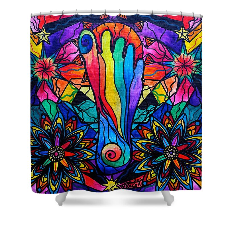 Vibration Shower Curtain featuring the painting Moving Forward by Teal Eye Print Store