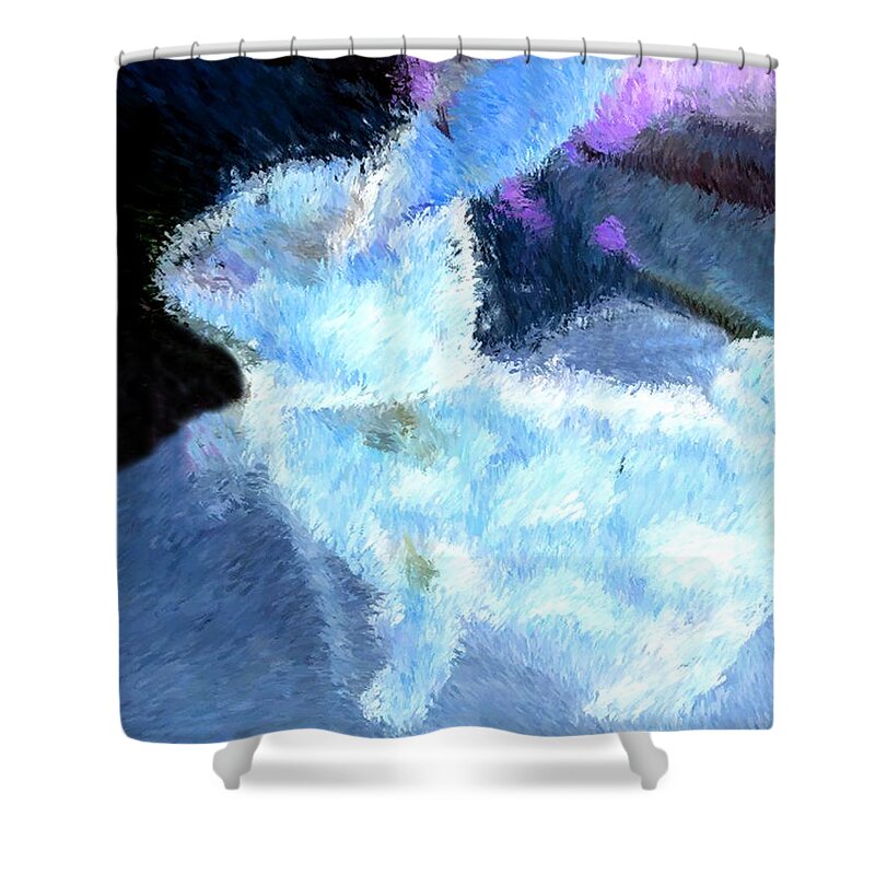 Portrait Shower Curtain featuring the photograph Mr. Blue Bunny by Morgan Carter