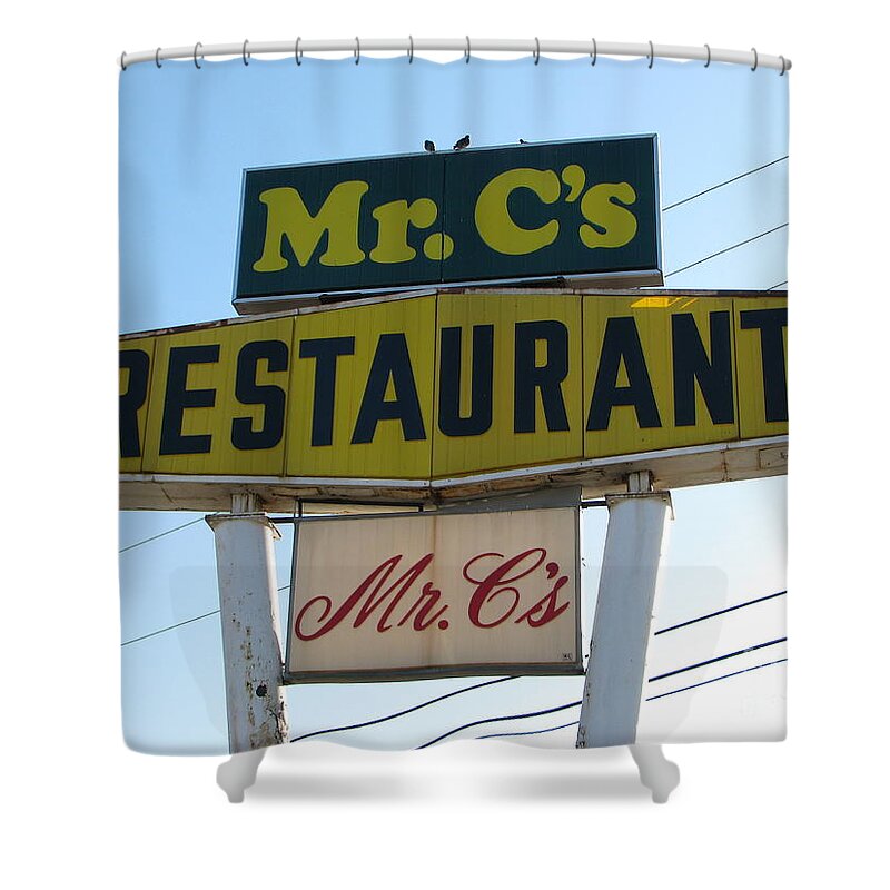 Sign Shower Curtain featuring the photograph Mr. C by Michael Krek