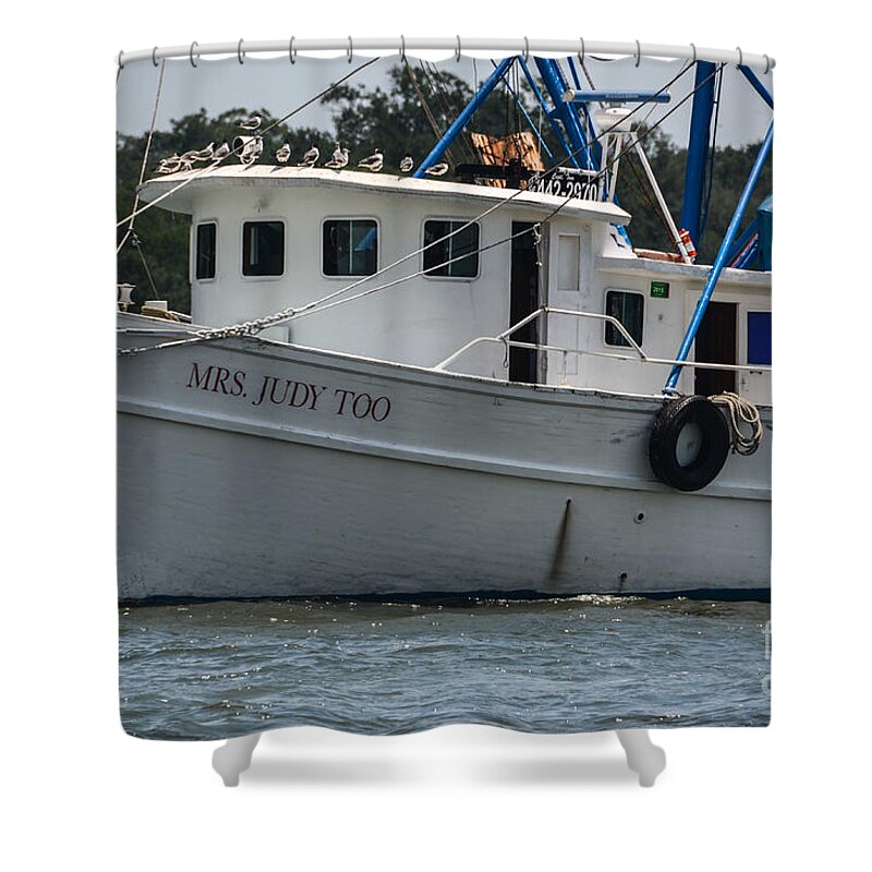 Shrimp Boat Shower Curtain featuring the photograph Mrs Judy Too by Dale Powell