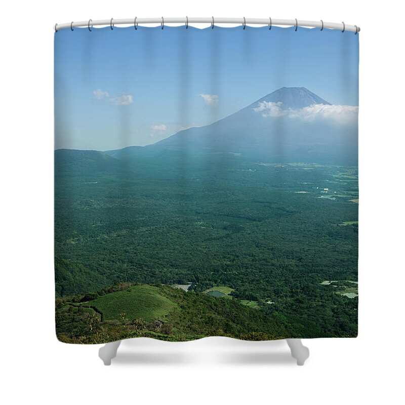 Scenics Shower Curtain featuring the photograph Mt. Fuji And Aokigahara Forest From by Ippei Naoi