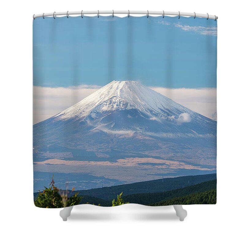 Tranquility Shower Curtain featuring the photograph Mt Fuji From Jukkoku-pass by Tommy Tsutsui