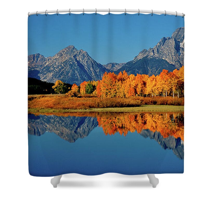 Mount Moran Shower Curtain featuring the photograph Mt. Moran Reflection by Ed Riche