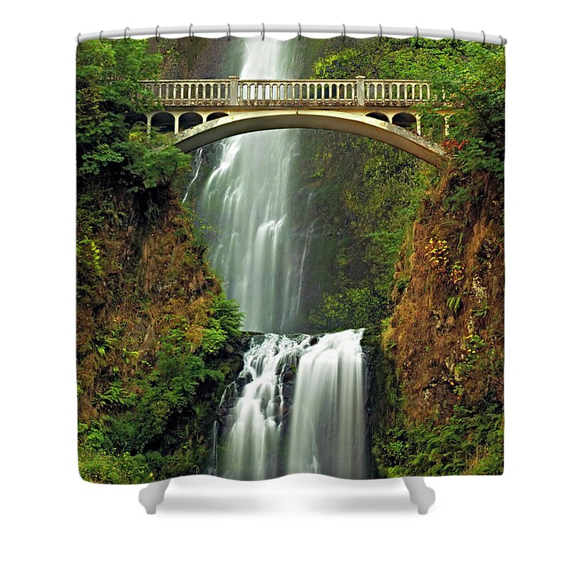 Scenics Shower Curtain featuring the photograph Multnomah Falls by Sapna Reddy Photography
