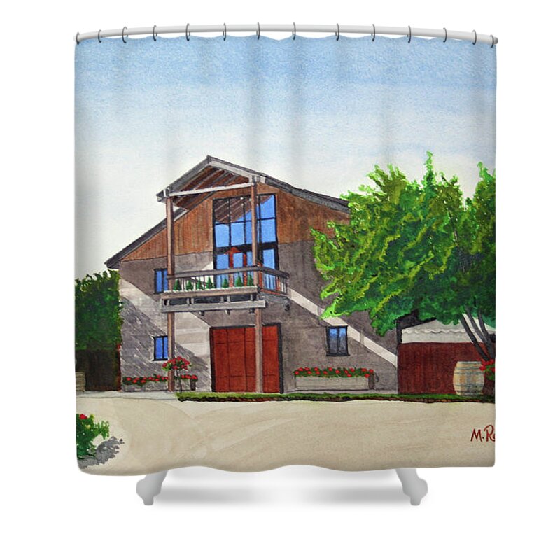 Winery Shower Curtain featuring the painting Murrietas Well Winery by Mike Robles