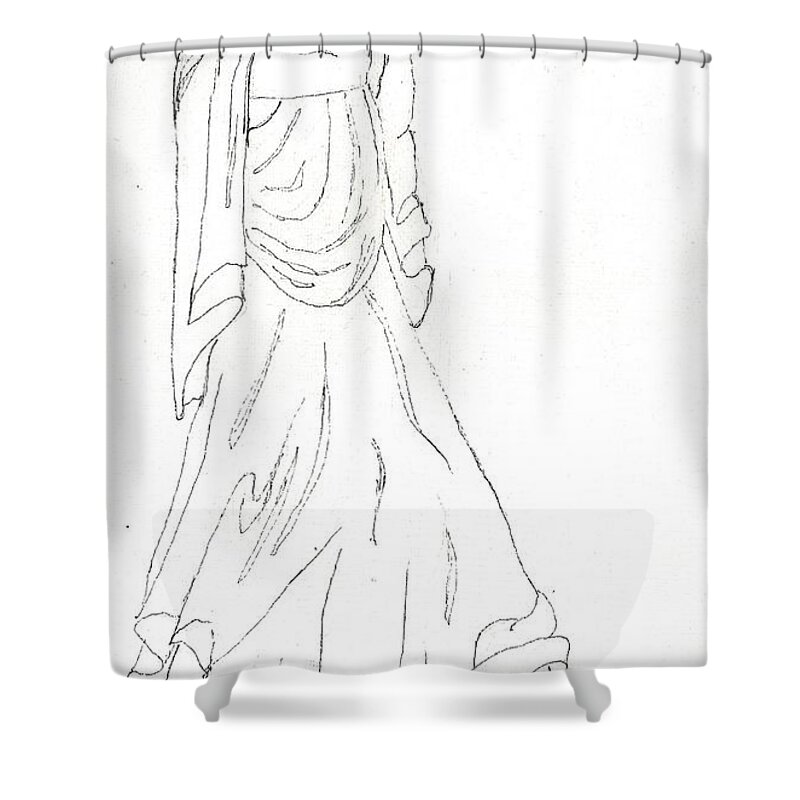Muses Shower Curtain featuring the painting Terpsichore Muse of Dance by Maria Hunt