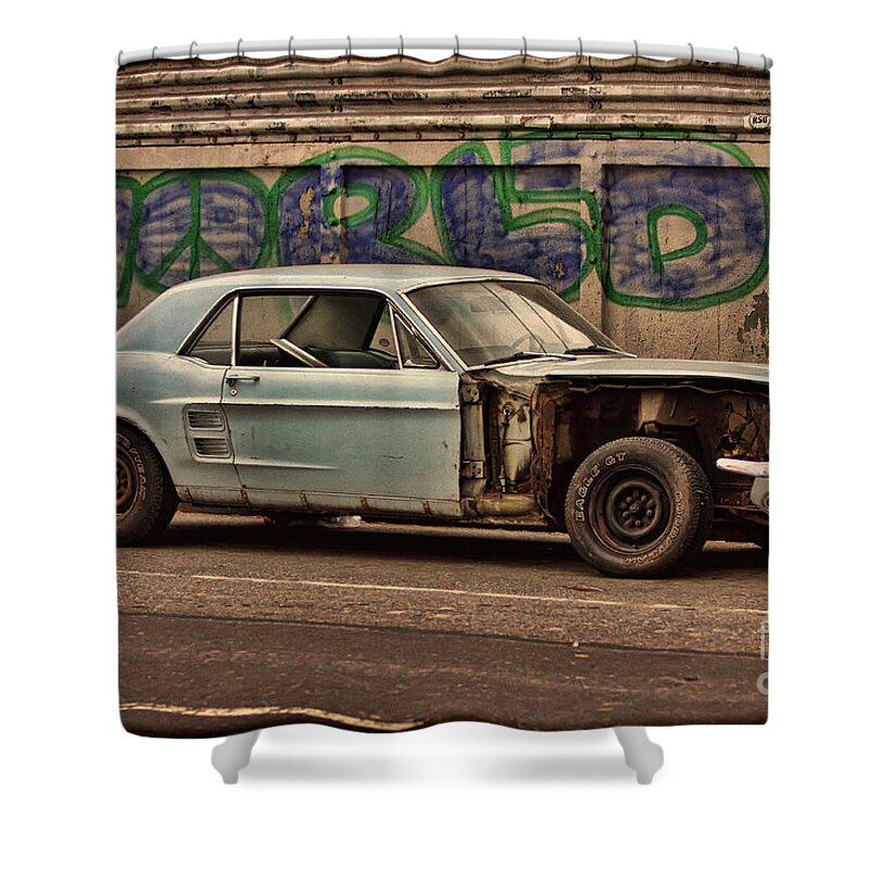 Ny Shower Curtain featuring the photograph Mustang Power by Rick Kuperberg Sr