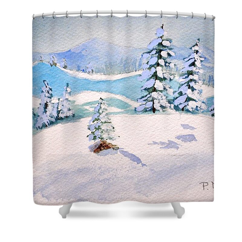 Tree Shower Curtain featuring the painting My Christmas Tree by Patricia Novack