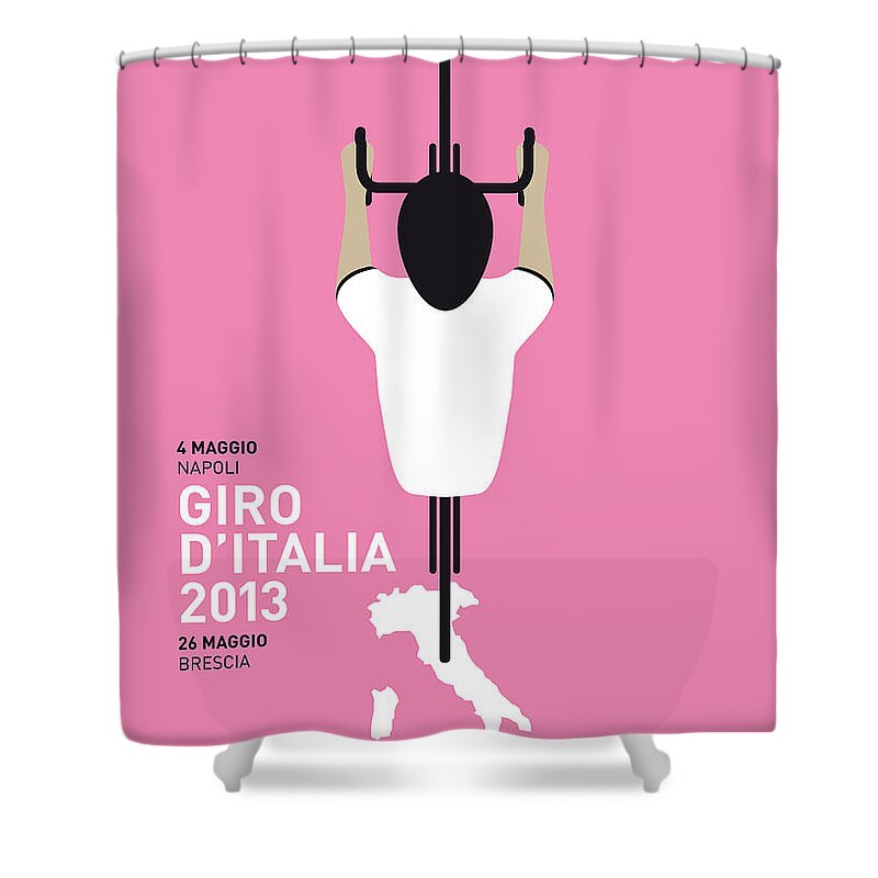 2013 Shower Curtain featuring the digital art My Giro D'italia Minimal Poster by Chungkong Art