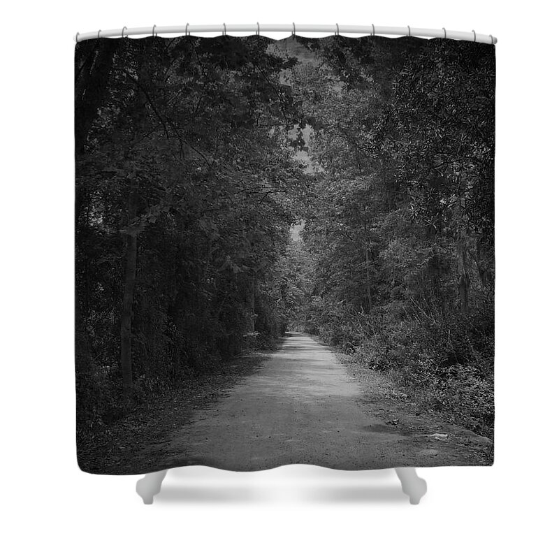 Road Shower Curtain featuring the photograph My pathway by Andrea Anderegg