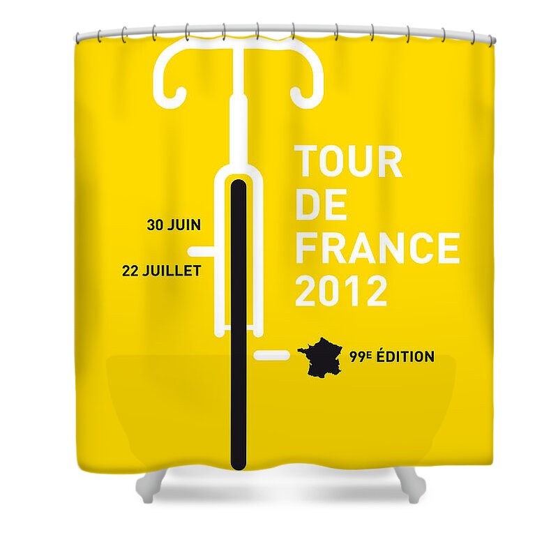 2012 Shower Curtain featuring the digital art MY Tour de France 2012 minimal poster by Chungkong Art
