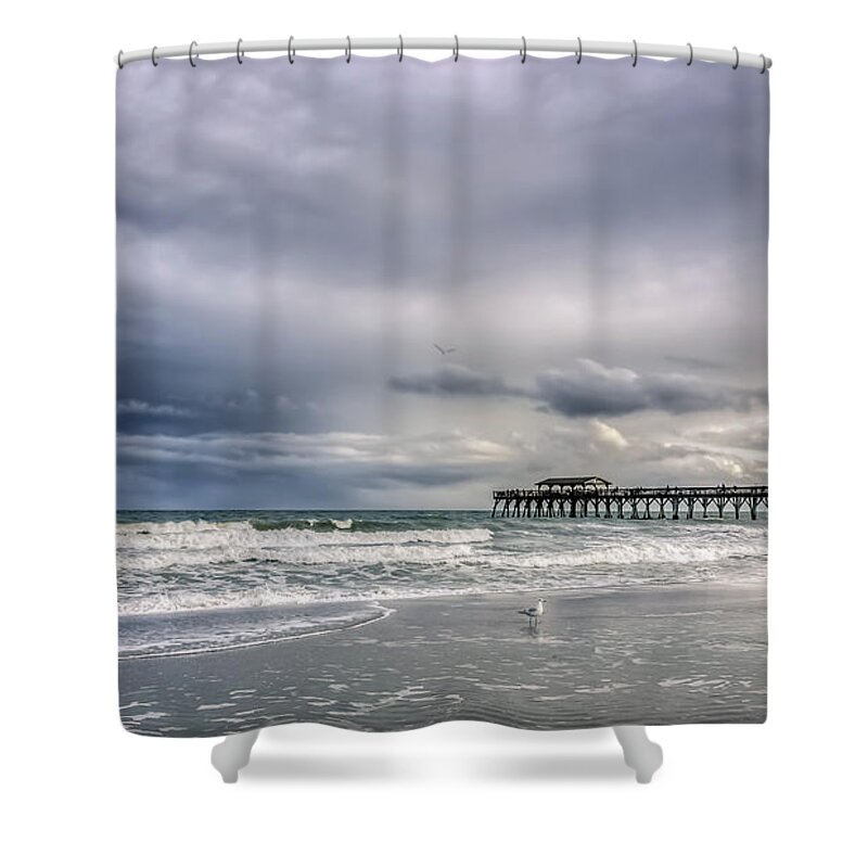 America Shower Curtain featuring the photograph Myrtle Beach Fishing Pier by Rob Sellers