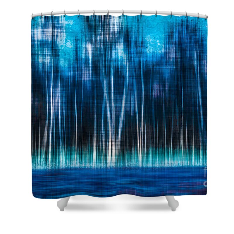 Birch Shower Curtain featuring the photograph Mystic Forest by Hannes Cmarits