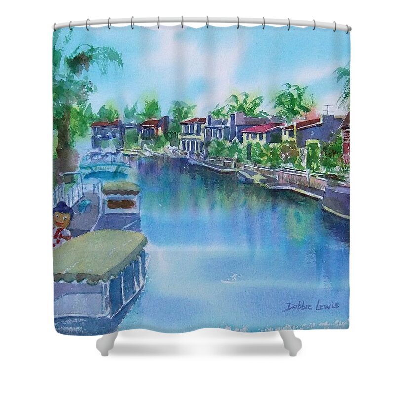 Naples Shower Curtain featuring the painting Naples Island Late Afternoon Impression by Debbie Lewis