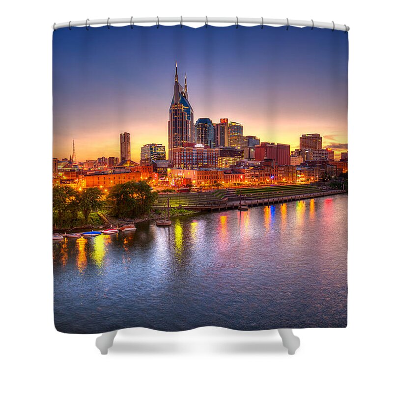City Shower Curtain featuring the photograph Nashville Skyline by Brett Engle