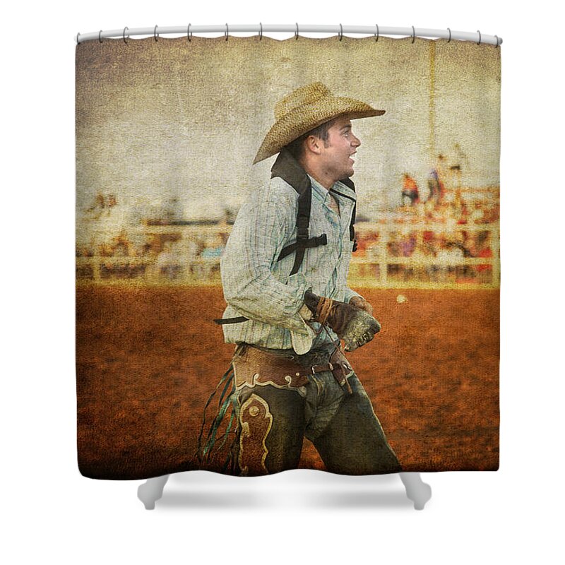 Rodeo Shower Curtain featuring the photograph Nate Hardy by Toni Hopper
