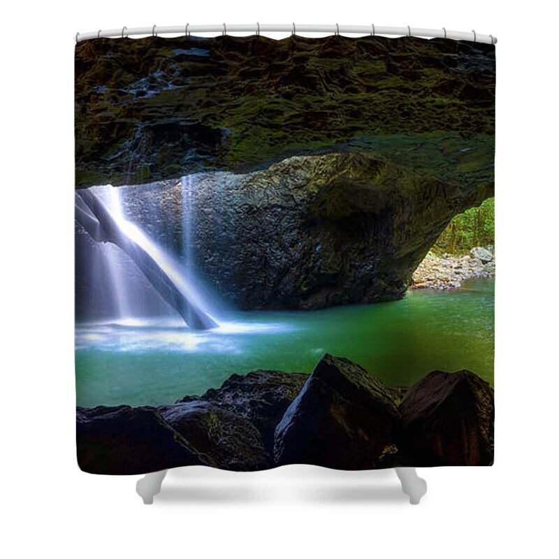 Tranquility Shower Curtain featuring the photograph Natural Bridge by Munzershamsul