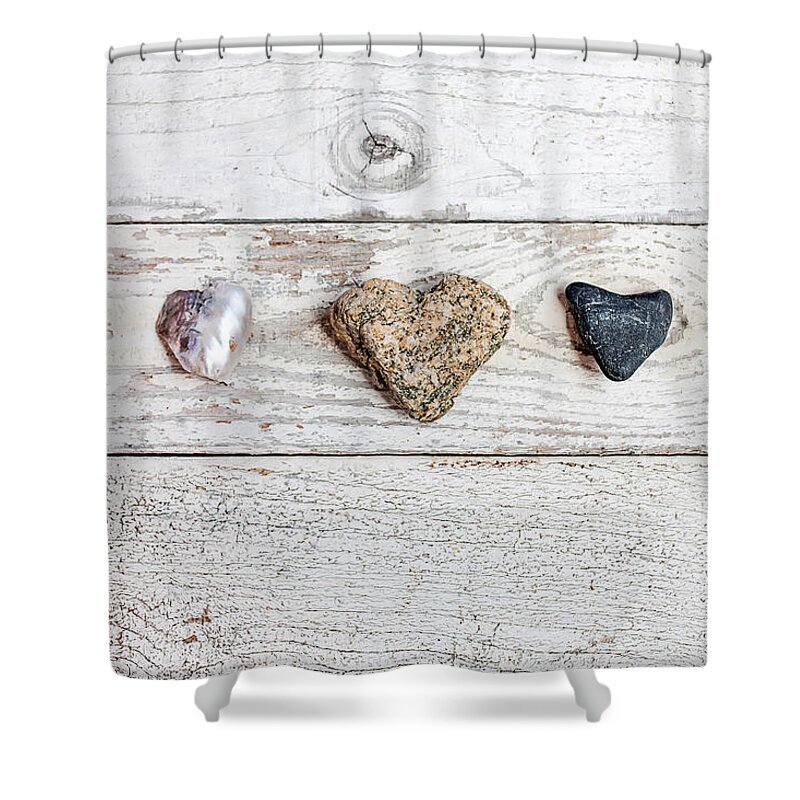Hearts Shower Curtain featuring the photograph Nature's Hearts by Art Block Collections