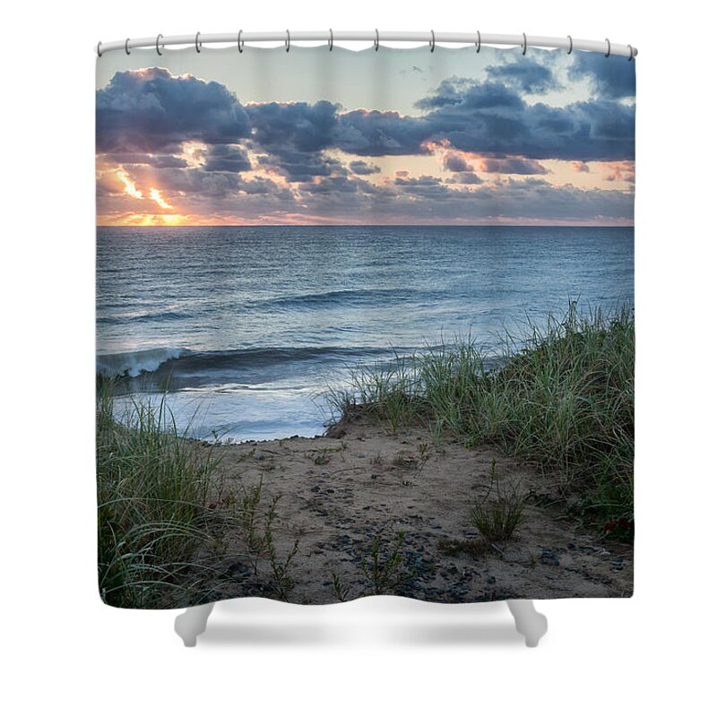 Nauset Light Beach Shower Curtain featuring the photograph Nauset Light Beach Sunrise by Bill Wakeley