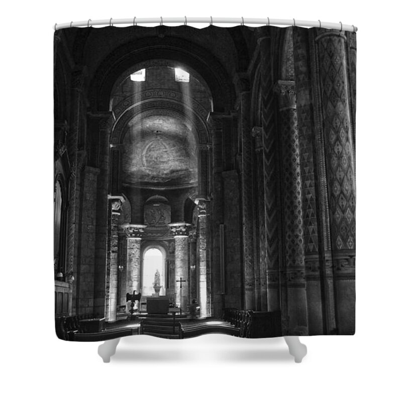 Notre Dame La Grande Shower Curtain featuring the photograph Nave of Eglise Notre-Dame la Grande de Poitiers by RicardMN Photography