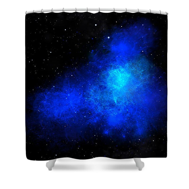 Nebula Shower Curtain featuring the painting Nebula III by Frank Wilson
