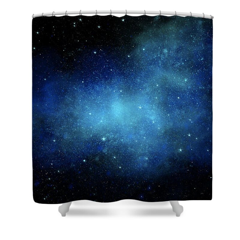 Nebula Mural Shower Curtain featuring the painting Nebula Mural by Frank Wilson