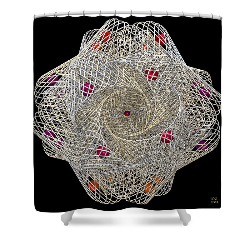 Abstract Shower Curtain featuring the digital art Netted by Manny Lorenzo
