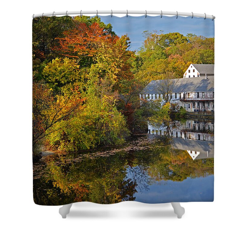 Newton Shower Curtain featuring the photograph New England Autumn Day by Toby McGuire