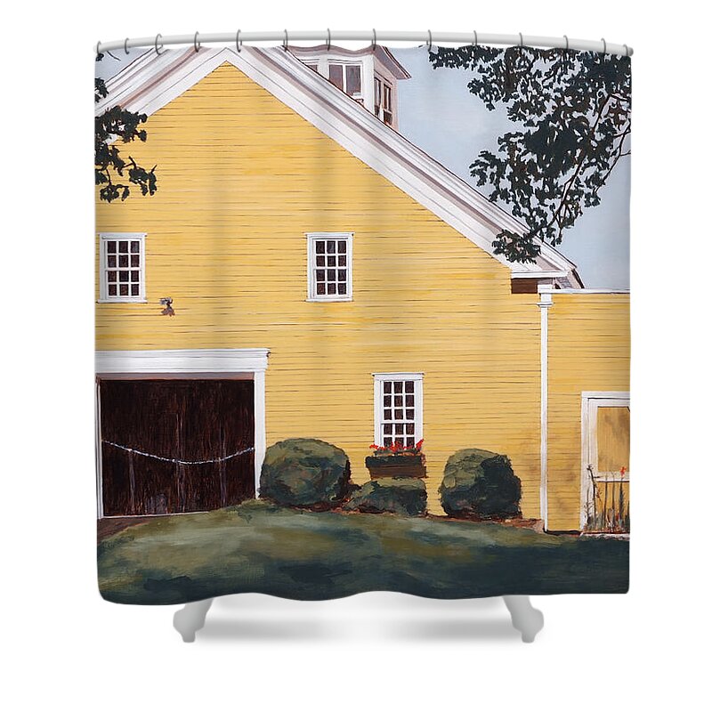 Landscape Shower Curtain featuring the painting New England Roots by Craig Morris