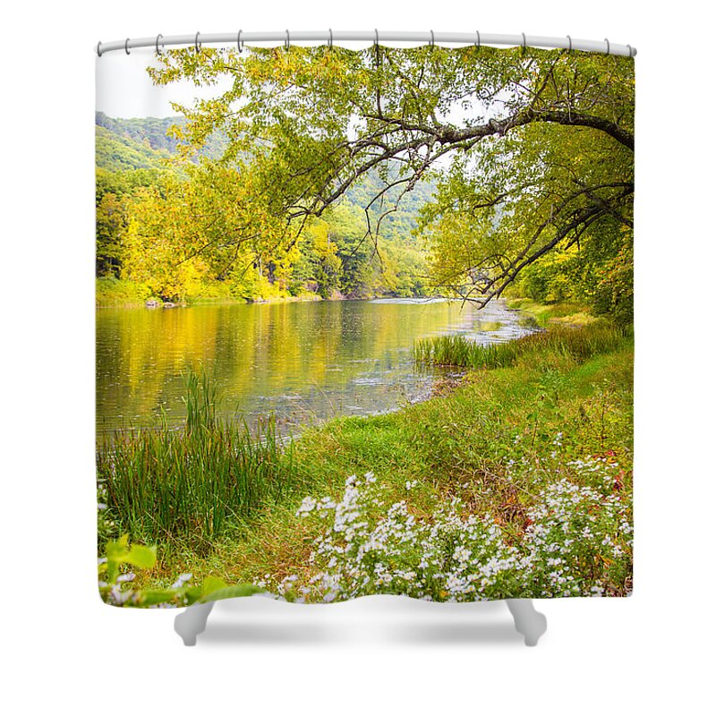 Landscape Shower Curtain featuring the photograph New Englands Early Autumn by Karol Livote